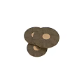 Modern Layered Round Wooden Top Coffee Tables with Metal Perforated Bases