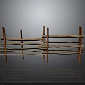 Natural Wooden Fence With Vertical Posts And Horizontal Slats Cross Arrangement Gray Background Reflection