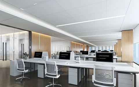 modern public office area office area 3d model