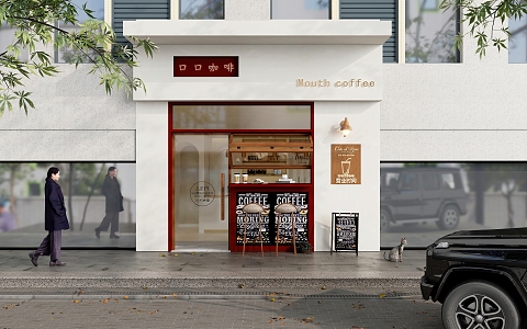 Coffee shop front 3d model