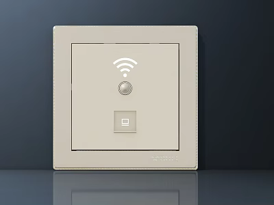 TV Background Wall With Smart Switch Panel WiFi Icon Button And QR Code 3d model