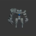 Futuristic Mechanical Robot Character With Blue Glowing Core And Armored Design