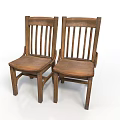 Solid Wood Slat Back Wooden Chair With Armrests And Classic Design