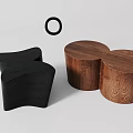 Quiet solid wood combination tea table 3d model