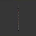 Ancient Double Bladed Axe With Textured Head And Decorative Patterned Wooden Shaft