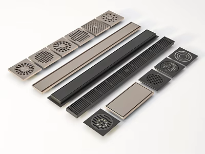 Stainless Steel Floor Drain Grates With Various Patterns And Black Silver Finish 3d model