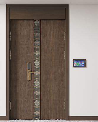 New Chinese style door 3d model