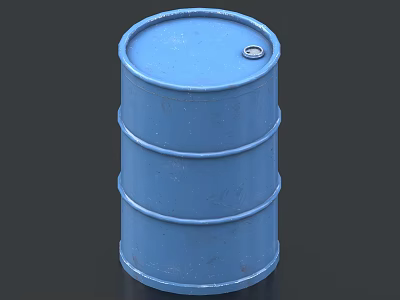 Industrial Equipment Blue Cylindrical Metal Storage Drum With Secure Lid Design 3d model