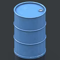 Industrial Equipment Blue Cylindrical Metal Storage Drum With Secure Lid Design