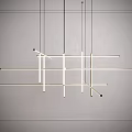 Modern Linear Chandelier With Geometric Metal Lines Design For Contemporary Interior Ceiling