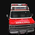 Red And White Ambulance With Emergency Lights And Medical Rescue Design