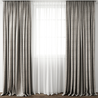 Modern Curtain Fabric Curtain 3d model