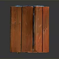 Orange Wooden Square Trash Can With Blue Trash Bag Inside Modern Design