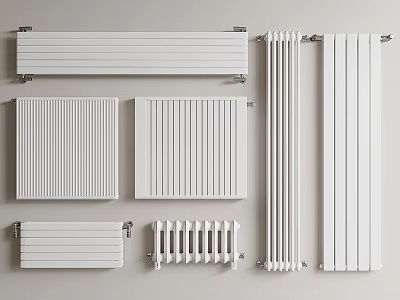Different Types Of White Radiators With Various Designs For Home Use 3d model