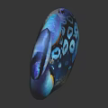 Vibrant Blue Tropical Fish With Circular White Spots Orange Fins And Reflection