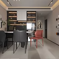 Modern Living and Dining Room Interior With Gray Sofa Coffee Table TV And Large Window
