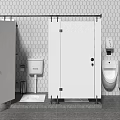 Modern squatting toilet public partition toilet squatting partition 3d model