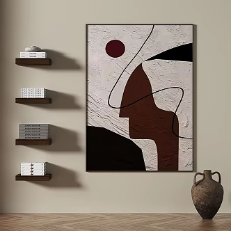 Light Luxury Abstract Decorative Painting 3d model