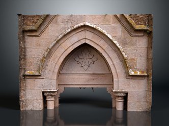 European Arch Building Arch Door Arch Stone Door 3d model