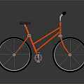 Red Bicycle With Brown Seat Black Wheels And White Spokes On Reflective Surface