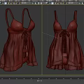 Stylish Pink Spaghetti Strap Dress with Bow Decoration and Lace Fabric