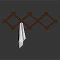 Simple Dark Wooden Cross Frame Furniture With Hanging White Towel