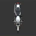 Classic White Motorcycle With Round Headlight Black Seat And Chrome Details