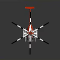 Red Helicopter Design for Aerospace Exploration and Space Research Missions 3d model