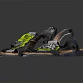 Stylish Women's Sandals With Black Straps Yellow Laces And Decorative Gemstones