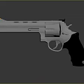 Shiny Silver Metal Revolver With Black Grip And Detailed Cylinder Display Design
