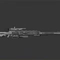 Sniper Rifle Weapon With Telescopic Sight Long Barrel And Metallic Detailed Design