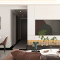Modern Living Room Interior Design With Beige Sofa Throw Pillows Marble Accent Wall And Cabinets