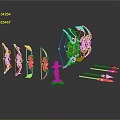 Colorful Bow And Arrow Commercial Equipment With Blue Figure Model And Arrows