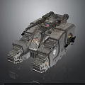 Futuristic Armored Tank With Multiple Cannons Tracked Chassis And Mechanical Details