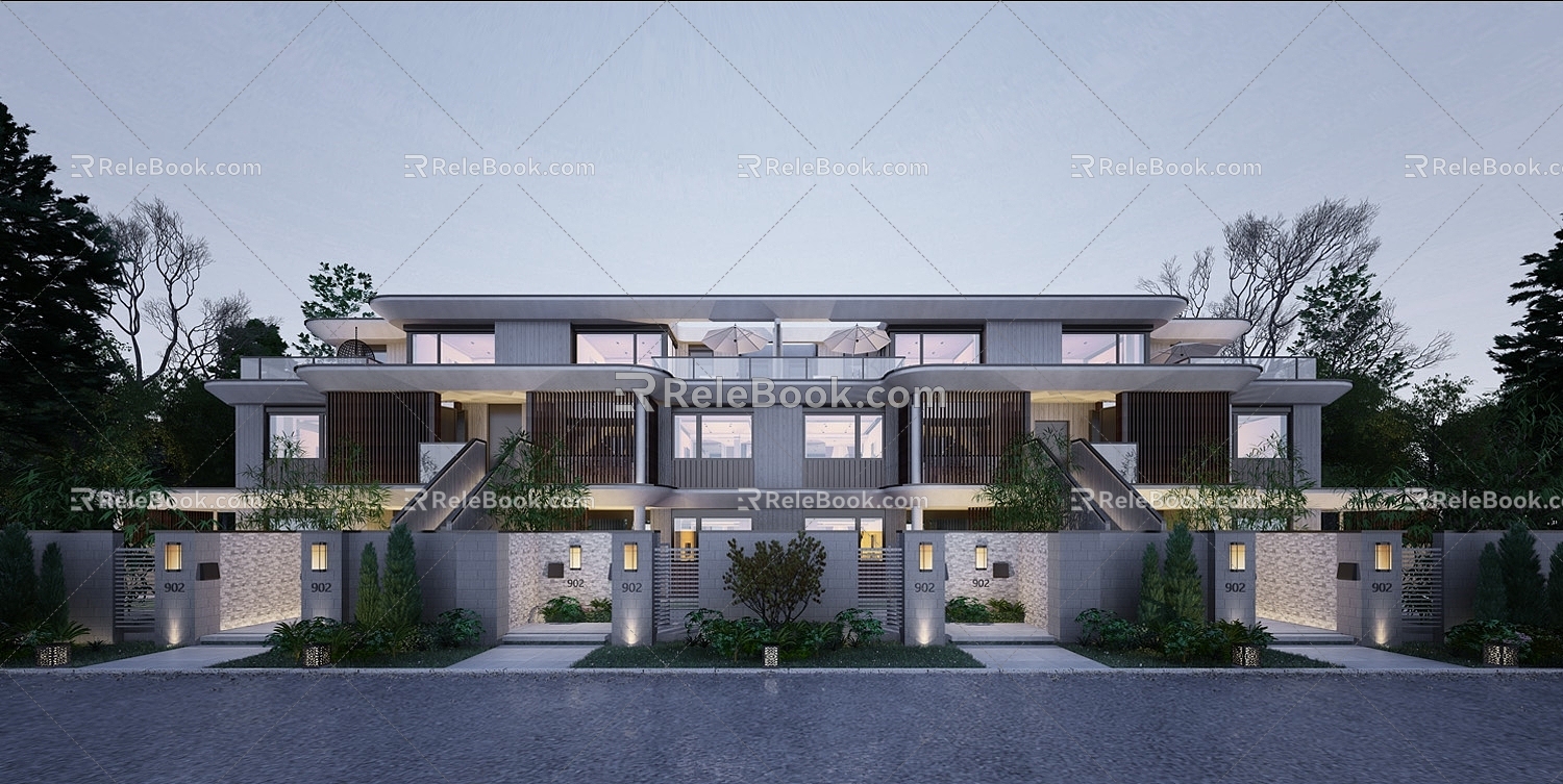 Modern Townhouse Villa Homestay 3d model