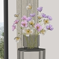 Modern Vase Flower Art Glass Vase Flower Art 3d model