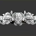 Game and Movie Character White Mecha Robot With Detailed Mechanical Armor and Glowing Orange Core