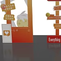 Vibrant Orange Gold Photo Check In Spot With Good Luck Signs And Geometric Decorations