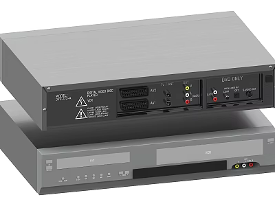 Grey Stackable Home Entertainment Devices With Multiple HDMI AV Interfaces 3d model