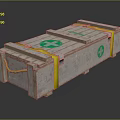Wooden Crate With Green Cross Symbols Yellow Straps Secured Medical Storage
