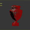 Vintage Red Decorative Vase With Intricate Carved Patterns And Stable Base For Home Decor