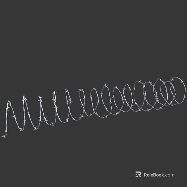 Coiled Metal Barbed Wire for Security Fencing and Boundary Protection 3d model 