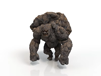 Horror Style Rock Monster Stone Monster Stone Dare Black Myth Monster Rock Creature Humanoid Monster Quadruped Creature Pointed Claw Yellow Eyes 3d model