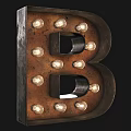 Vintage Alphabet Shaped Decorative Lights With Bulb Accents And Complete Letter Collection