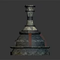 Detailed Architectural Model With Stone Brick Dome Tower And Detailed Base