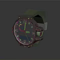 Tactical Green Watch With Black Dial Rubber Strap And Glowing Digital