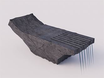 modern stone flowing water stone 3d model