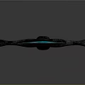 Blue Textured Sword With Metallic Hilt And Decorative Art Design Isolated On Dark Background