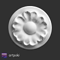 Decorative Architectural Component White Circular Design With Petal Shaped Edges And Central Dome