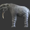 Realistic Woolly Mammoth Model With Long Tusks Standing In Lifelike Posture 3d model
